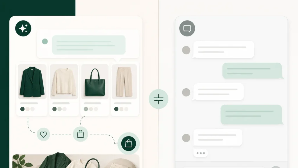 Comparison of catalog shopping guidance and a support chatbot