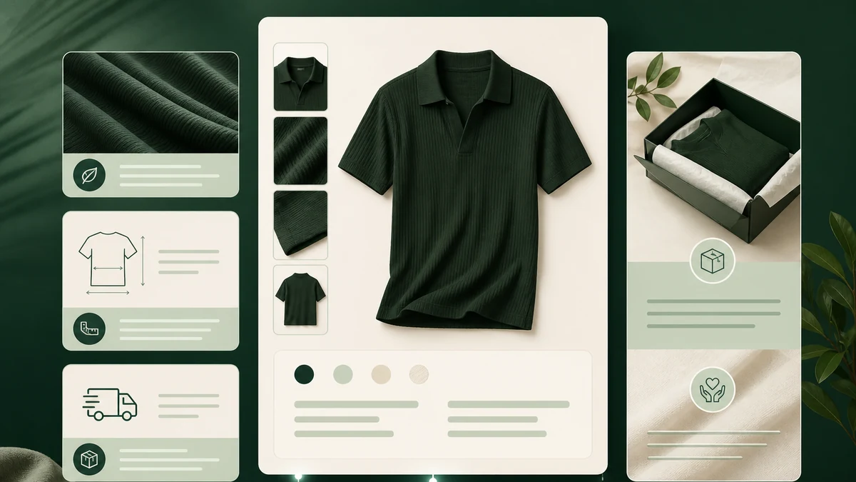 Fashion product information and buying guidance leading toward cart