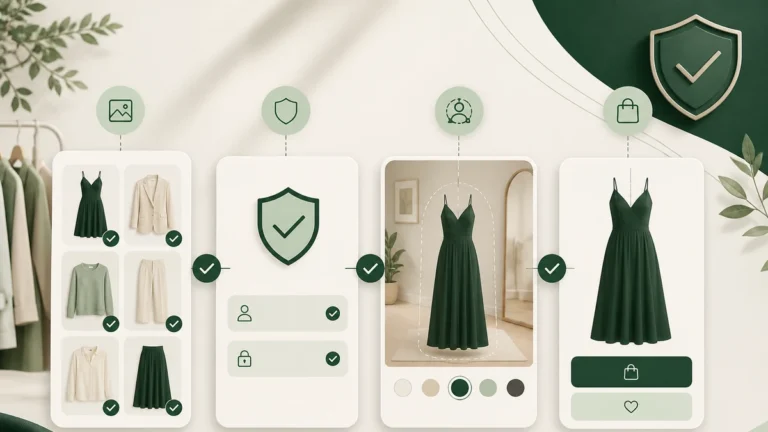 Virtual try-on eligibility, consent, preview, and product action workflow