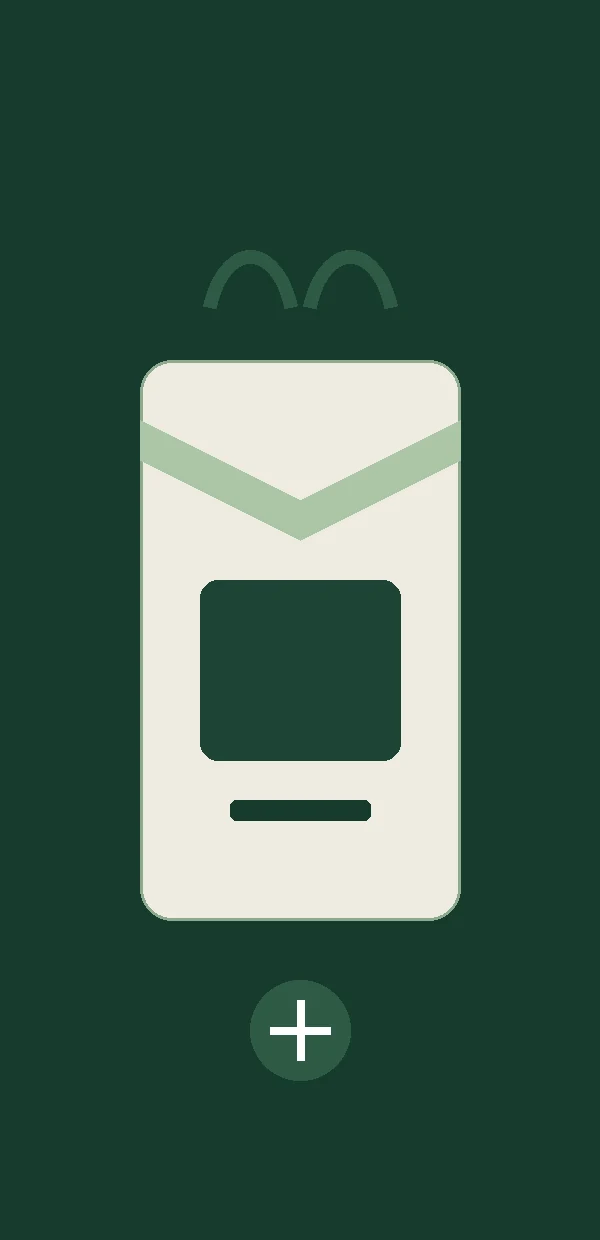 Abstract shopping bag representing add-to-cart