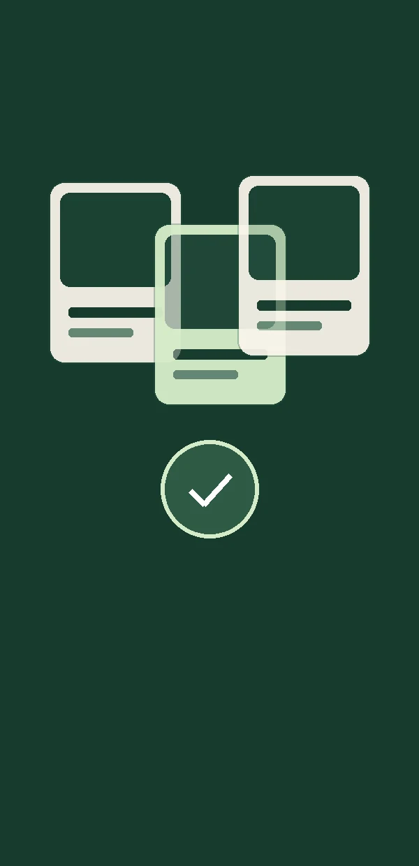 Abstract product tiles converging on a selected match